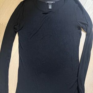 White House Black Market Elegant Black Long Sleeve Top